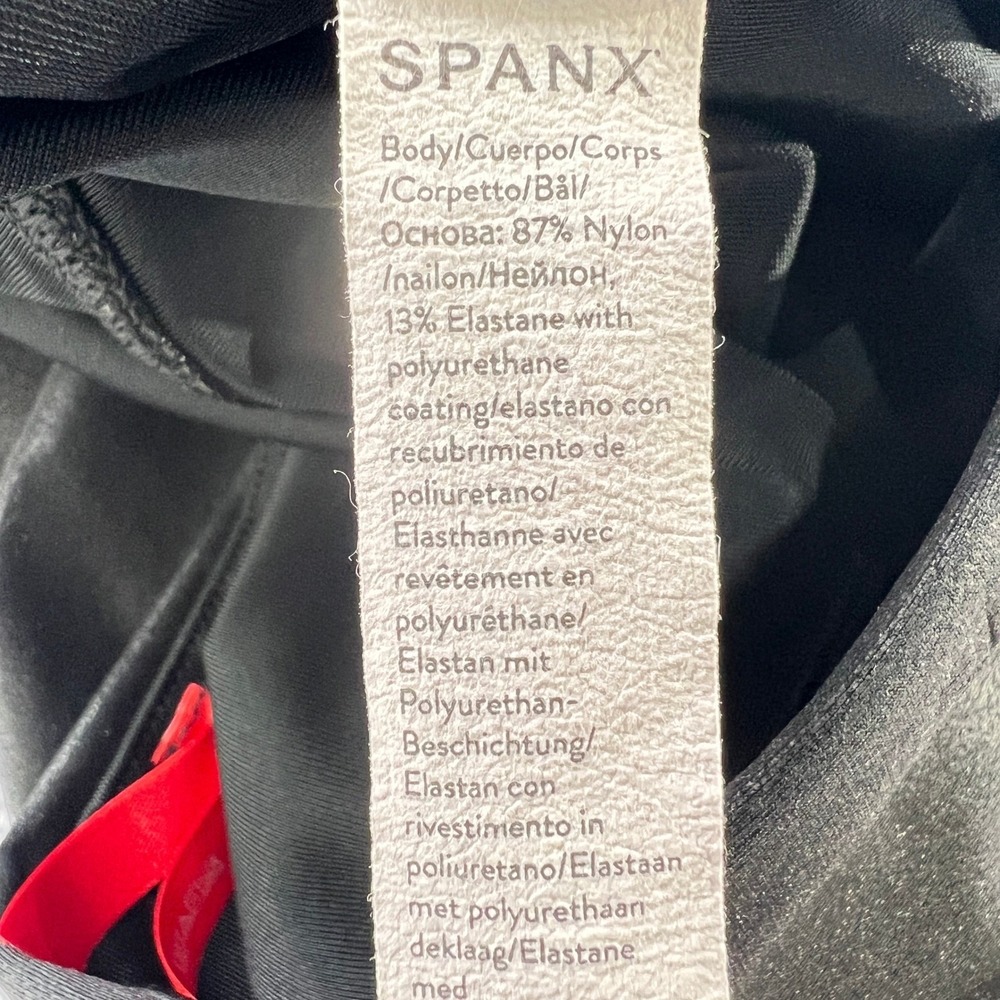Spanx Faux Leather Leggings Women's 1X Tall Black Shaping High Rise Pant‎ - Picture 5 of 8